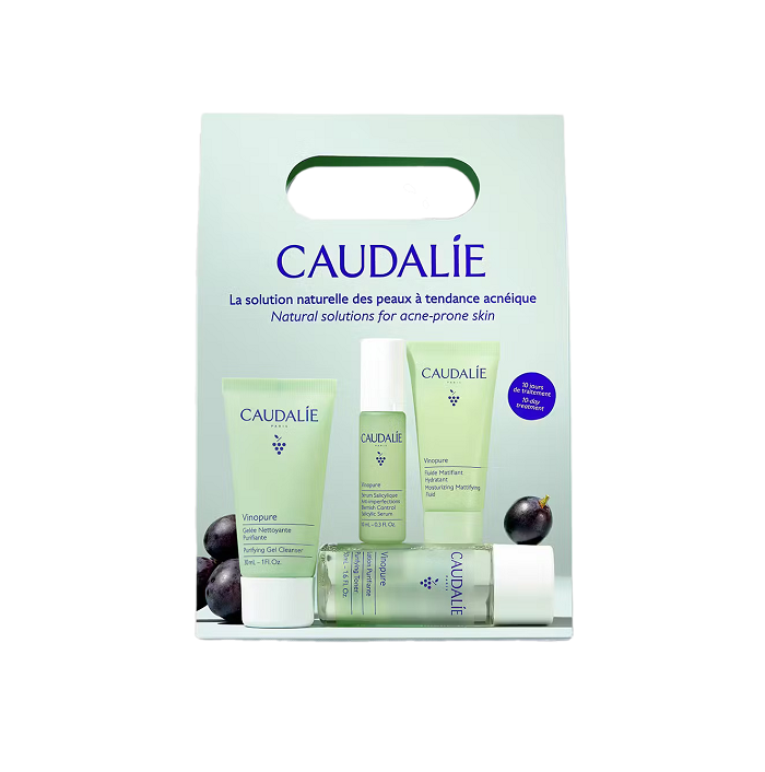 3522930005278-Caudalie-Vinopure-Starter-Kit-Σετ-Περιποίησης-με-Καθαριστικό-Τζελ-Τονωτική-Λοσιόν-Ορό-Λάμψης-Ενυδατική-Κρέμα-Προσώπου-olgaspharmacy