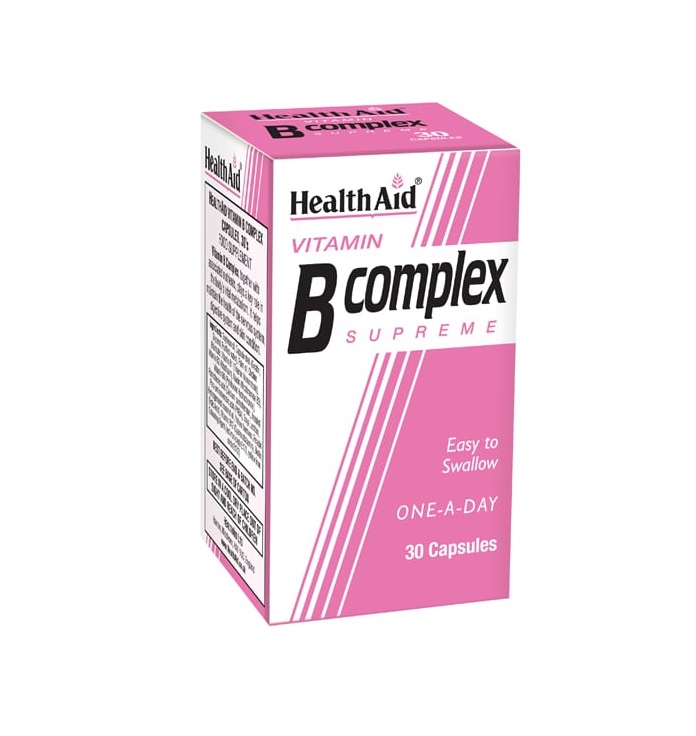 5019781010011-Health-Aid-Vitamin-B-Complex-Supreme-Συμπλήρωμα-Διατροφής-Βιταμίνης-Β-30-κάψουλες-olgaspharmacy