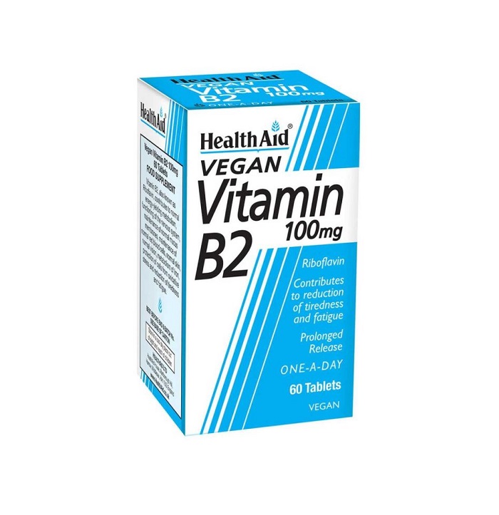 5019781010646-Health-Aid-Vitamin-B2-Riboflavin-100mg-Βιταμίνη-B2-για-Ενέργεια-Υγιές-Δέρμα-&-Νευρικό-Σύστημα-60-Vegan-Ταμπλέτες-olgaspharmacy